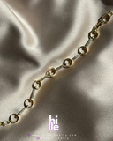 Taş Detaylı Halkalı Altın Bileklik